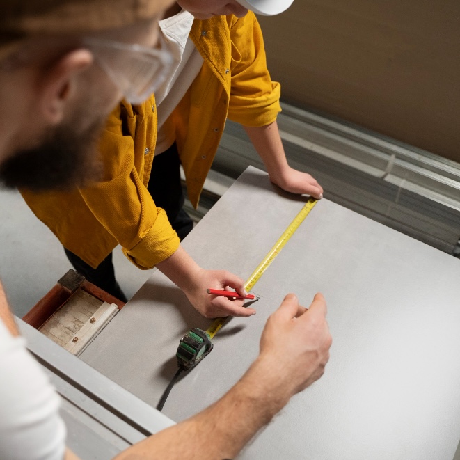 Démonstration menuiserie et carrelage par JDConstruct & Frère à Batimoi 2026